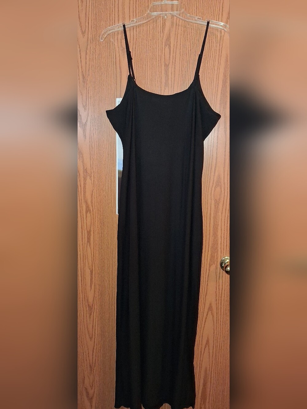 No Boundaries Black Maxi Slip Dress with Spaghetti Straps